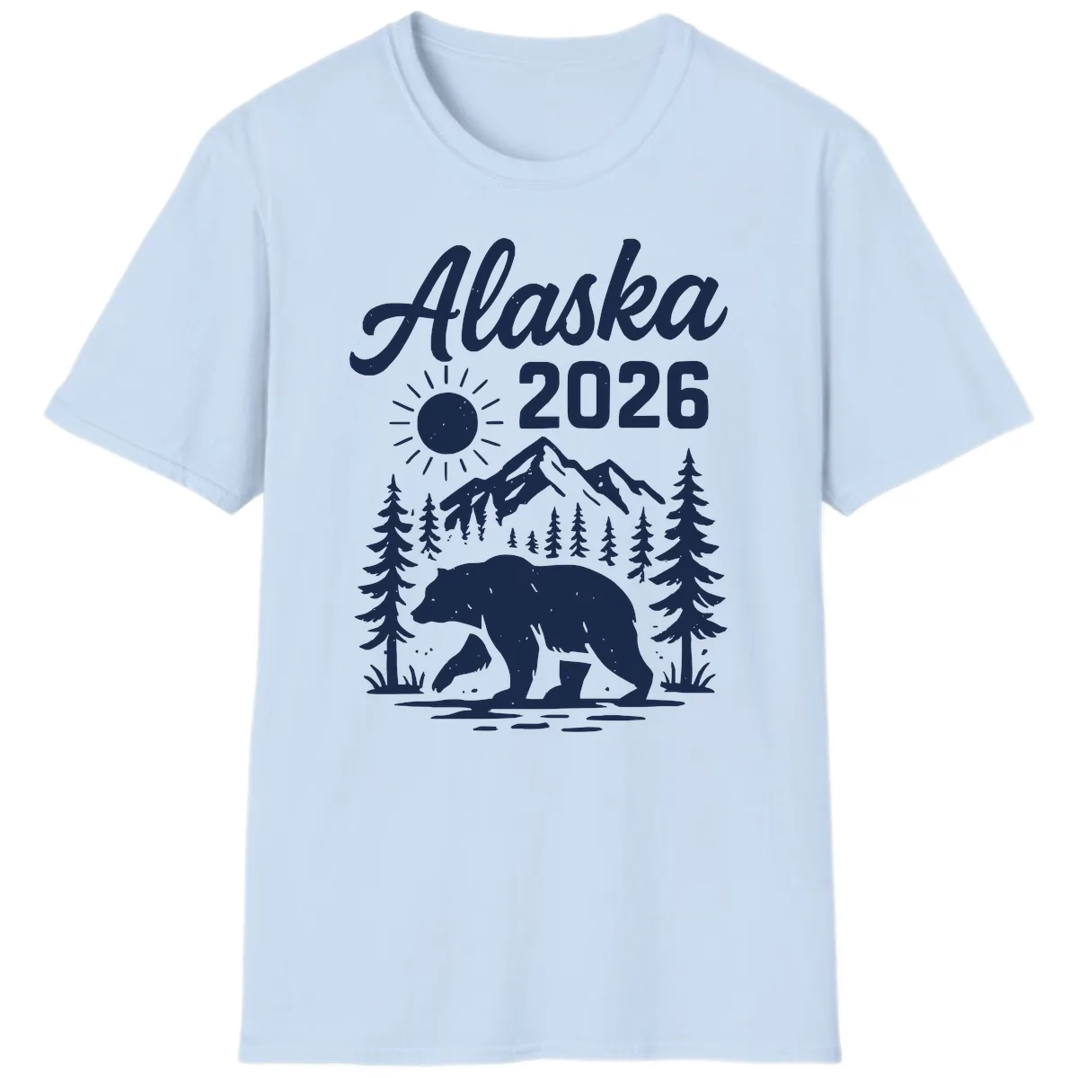 Alaska 2026 Bear Mountain Wilderness T-Shirt in Light Blue
