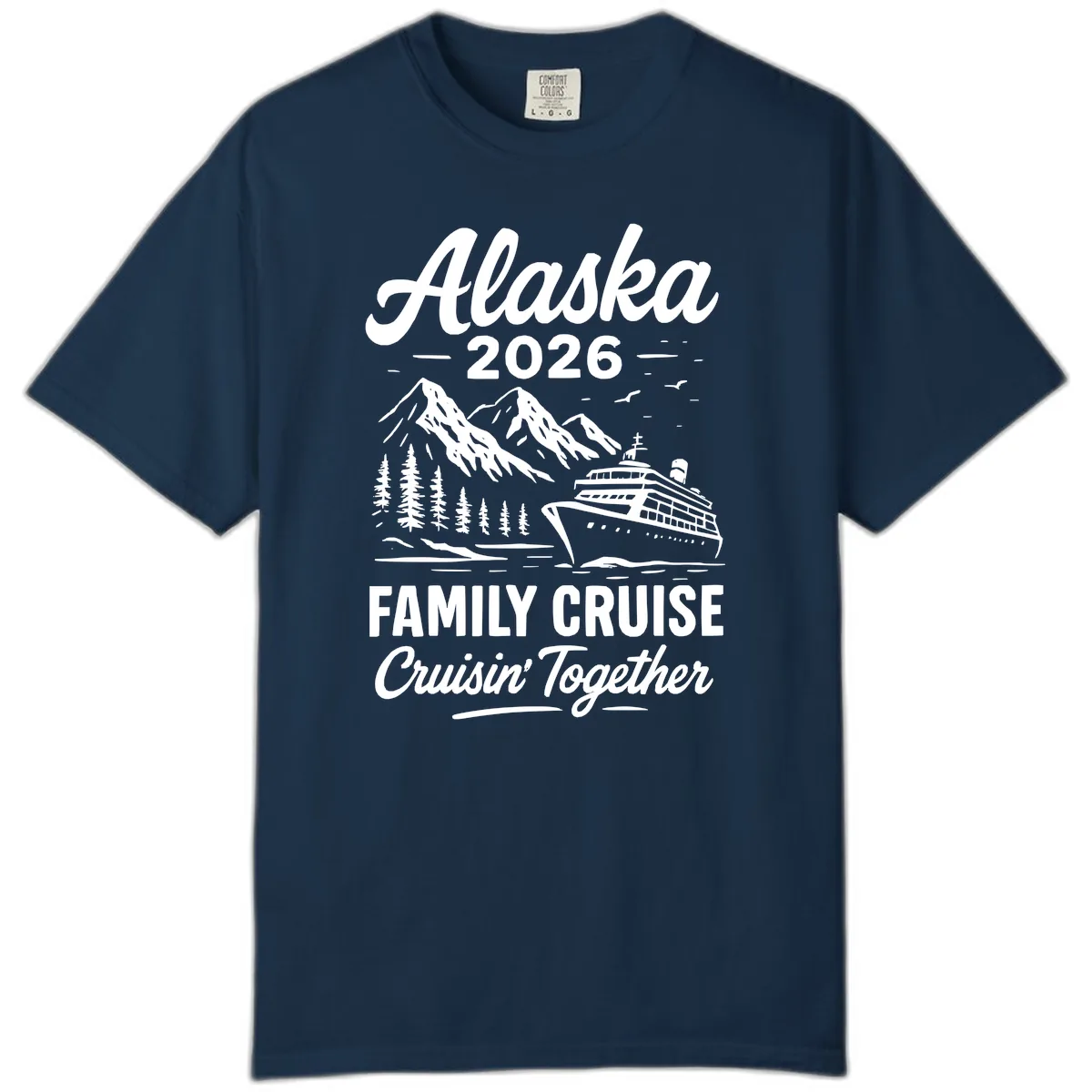 Alaska 2026 Family Cruise Cruisin' Together Comfort Color in True Navy
