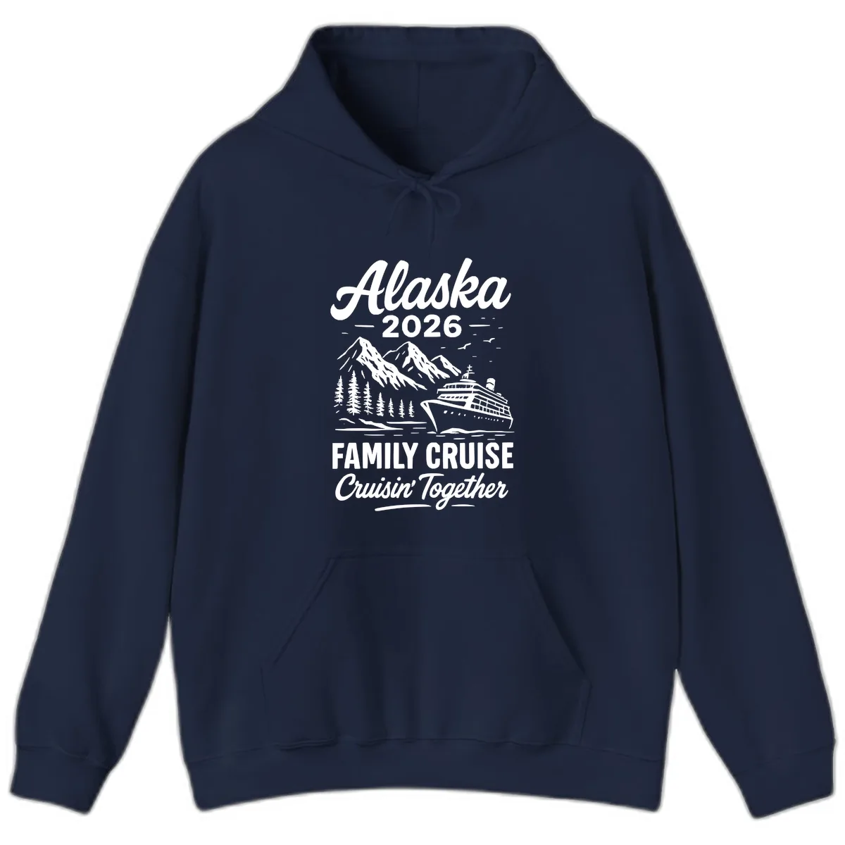 Alaska 2026 Family Cruise Cruisin' Together Hoodie in Navy