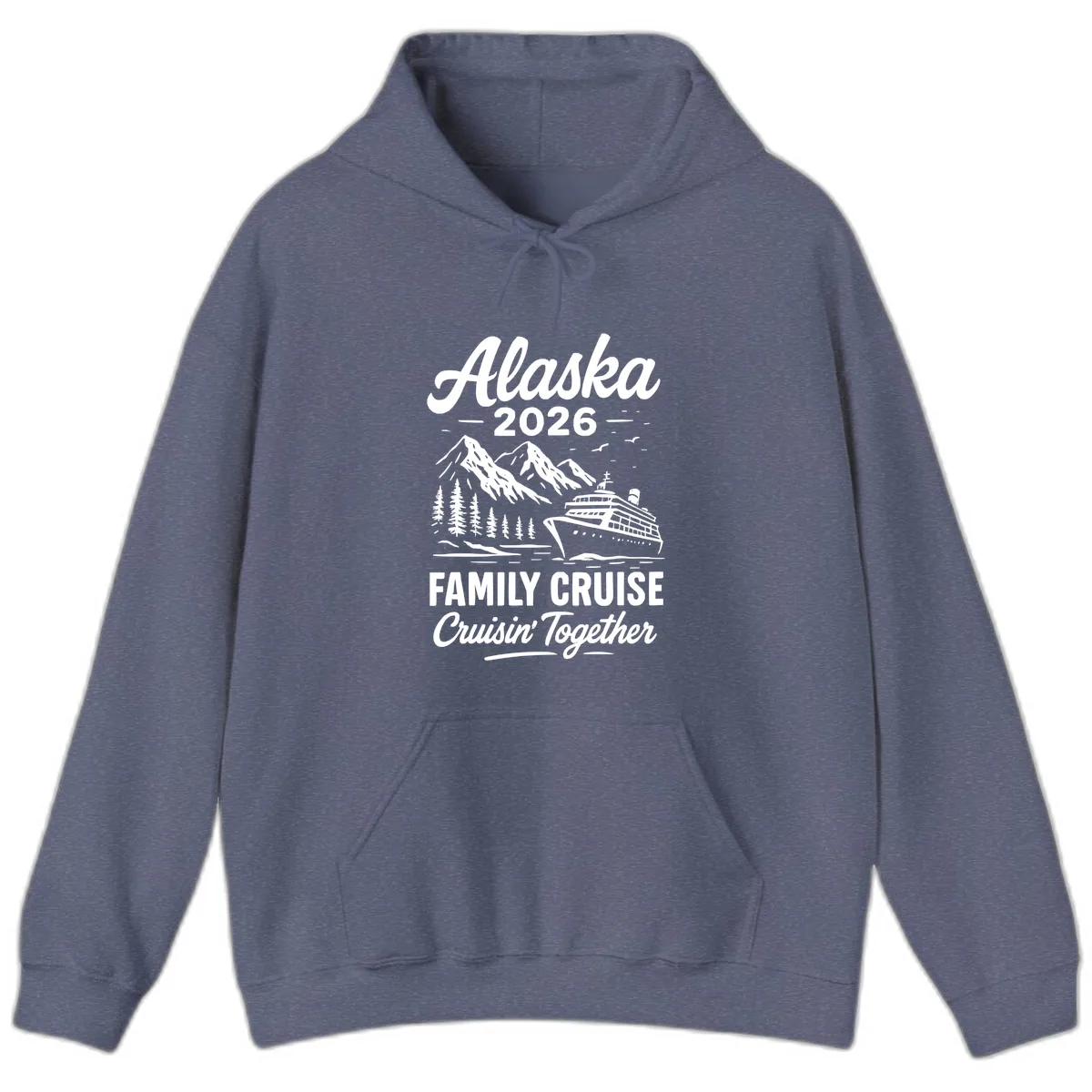 Alaska 2026 Family Cruise Cruisin' Together Hoodie in Heather Navy