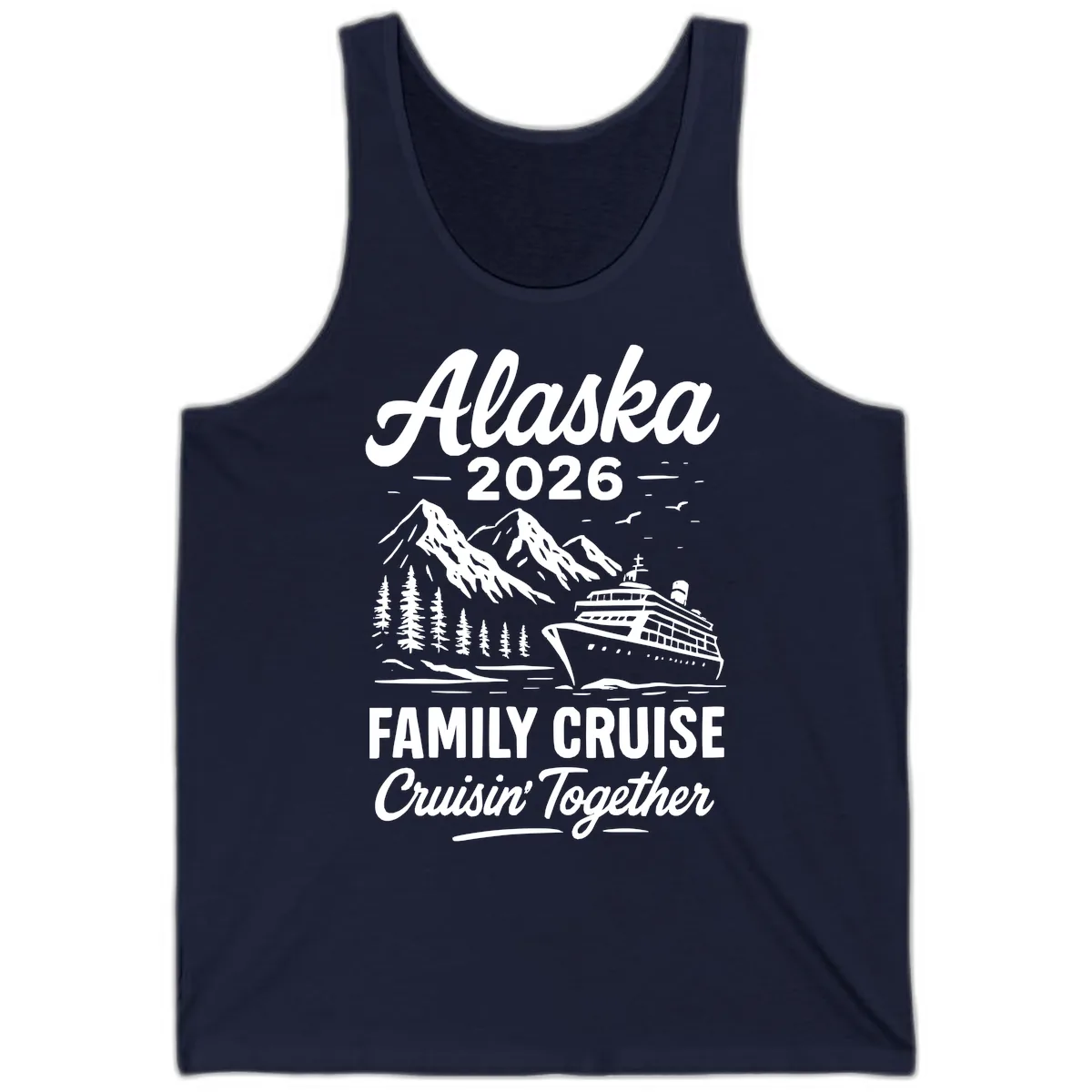 Alaska 2026 Family Cruise Cruisin' Together Tank in Navy