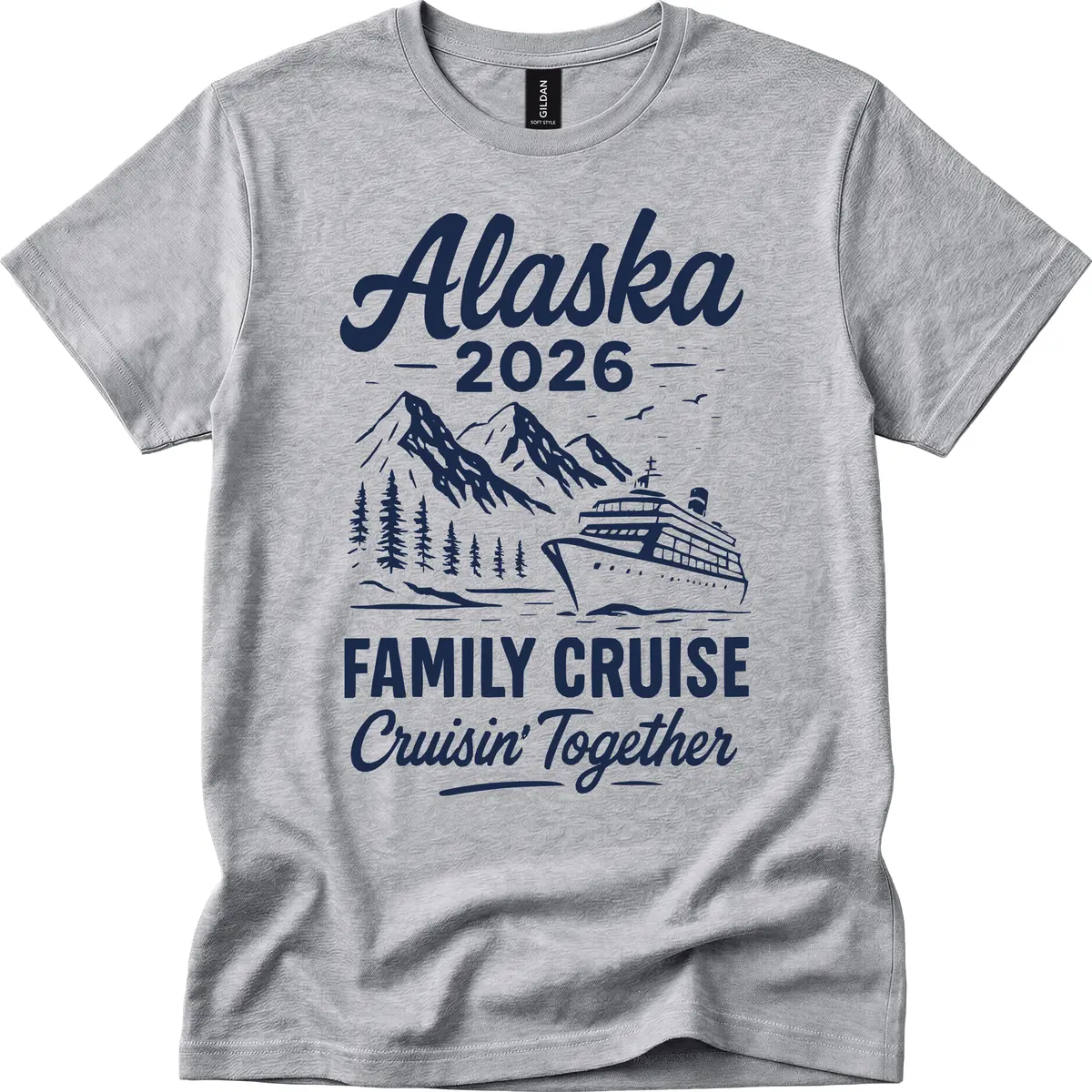 Alaska 2026 Family Cruise Cruisin' Together T-Shirt in Sport Grey