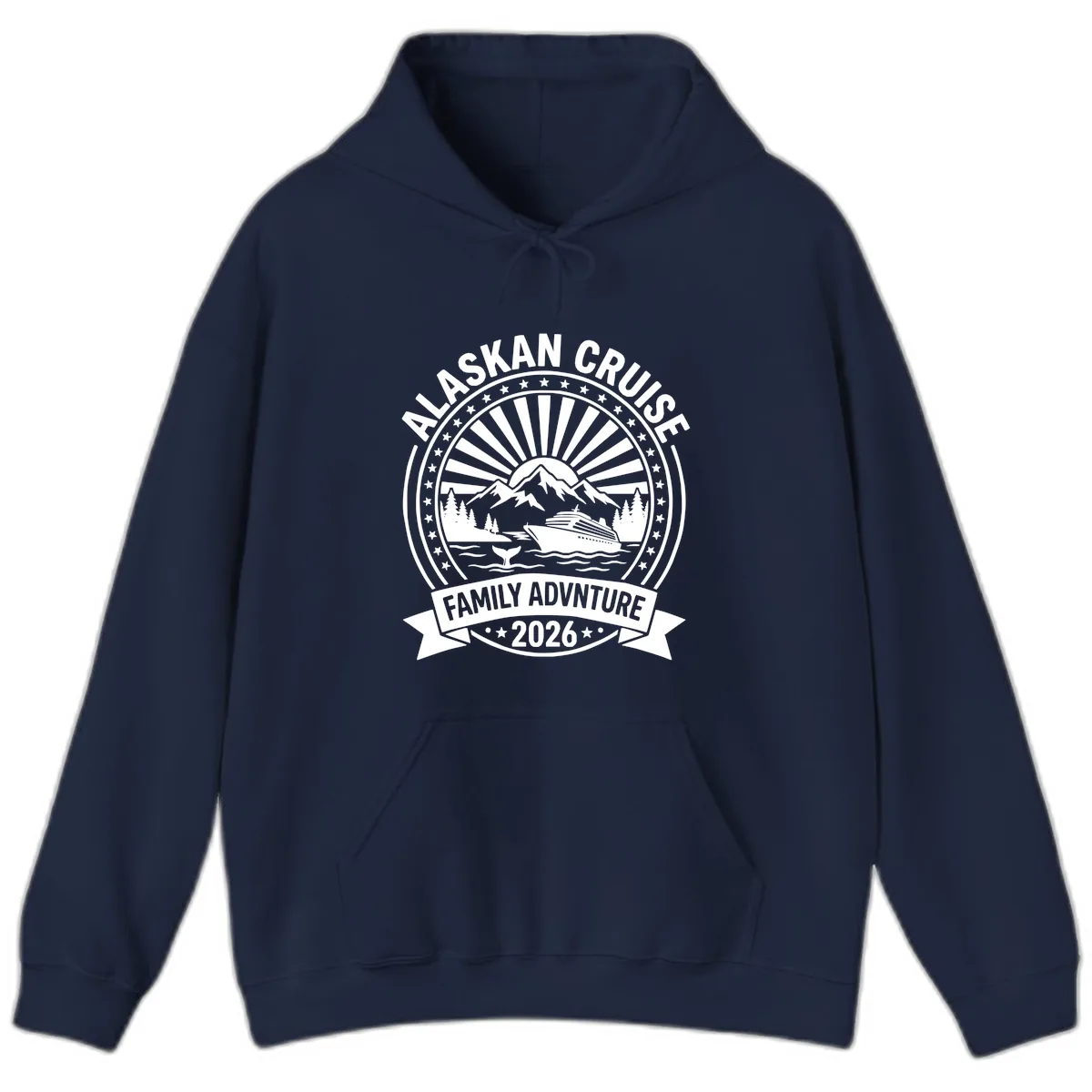 Alaska Cruise Family Adventure Badge Hoodie in Navy