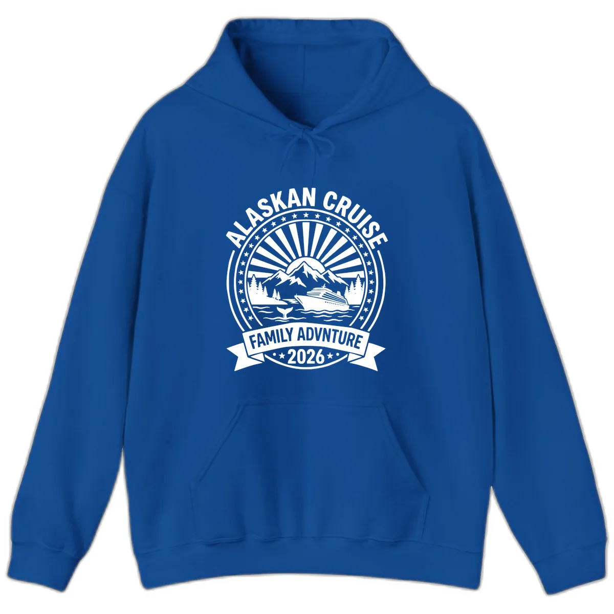 Alaska Cruise Family Adventure Badge Hoodie in Royal