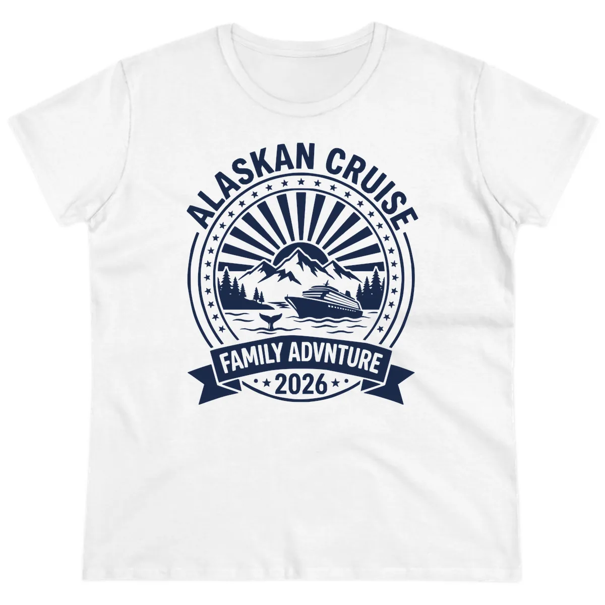 Alaska Cruise Family Adventure Badge Ladies Tee in White
