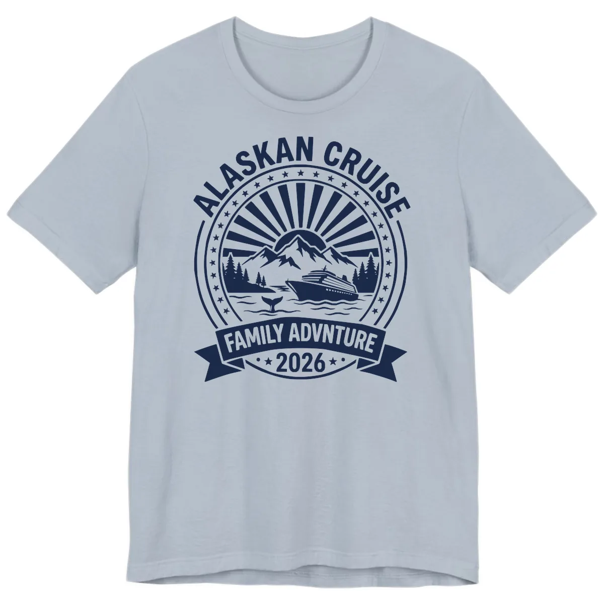 Alaska Cruise Family Adventure Badge Premium T-Shirt in Light Blue
