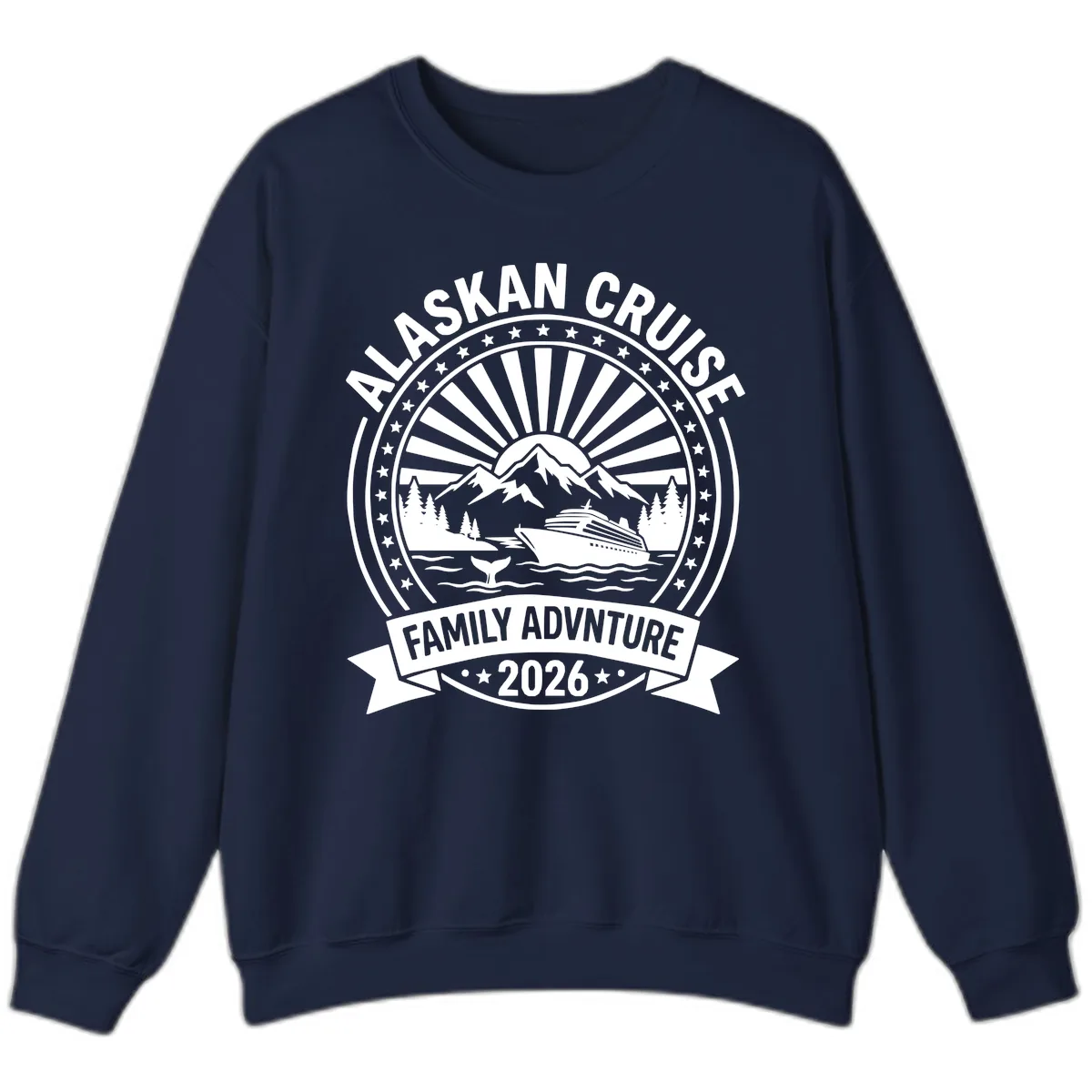 Alaska Cruise Family Adventure Badge Sweatshirt in Navy