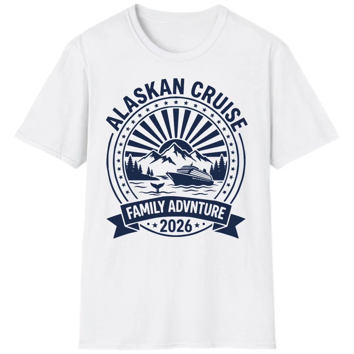 Alaska Cruise Family Adventure Badge T-Shirt in White