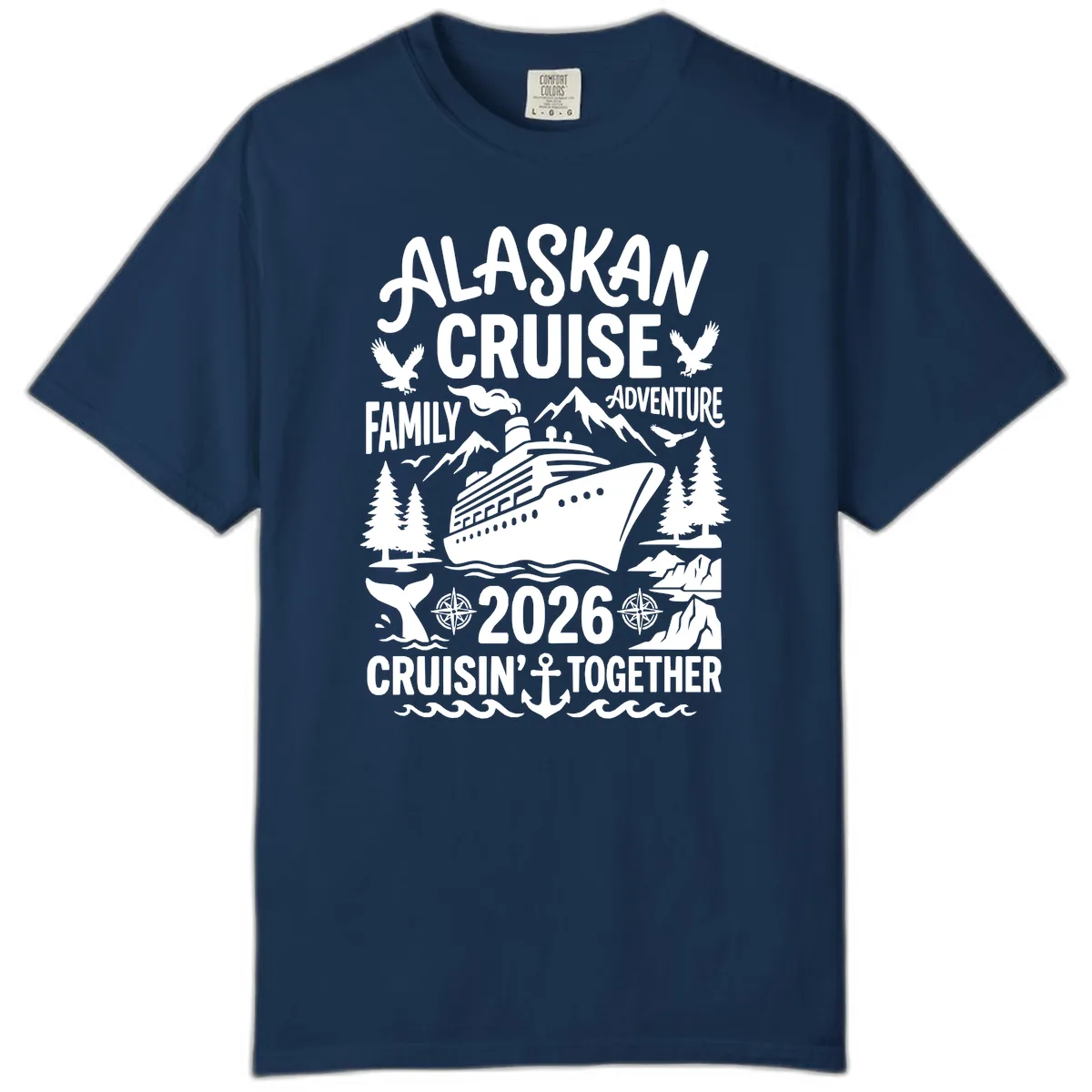 Alaskan Cruise Family Adventure 2026 Comfort Color in Navy
