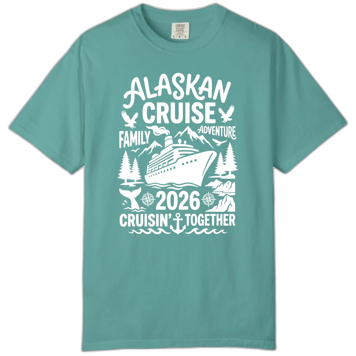 Alaskan Cruise Family Adventure 2026 Comfort Color in Seafoam