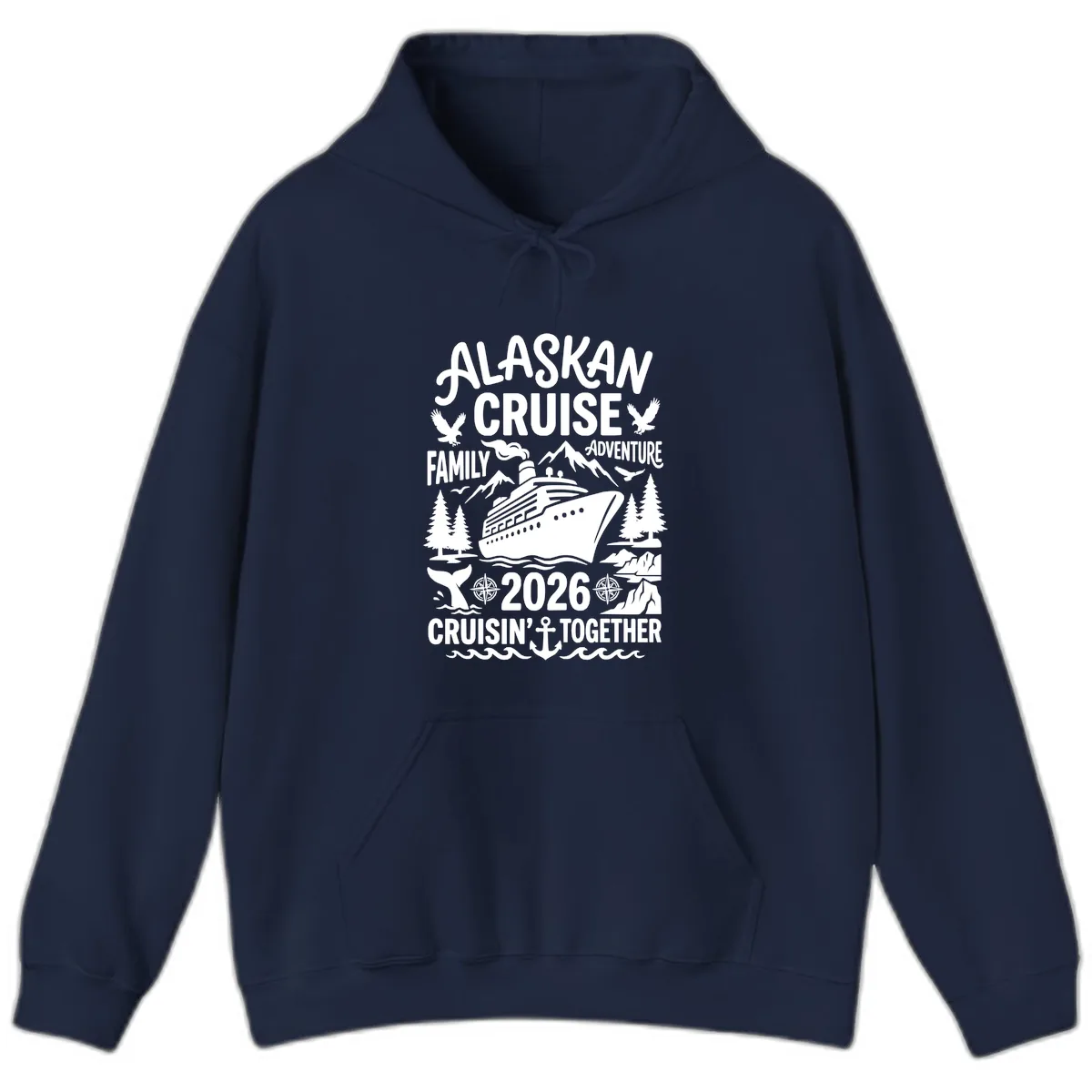 Alaskan Cruise Family Adventure 2026 Hoodie in Navy