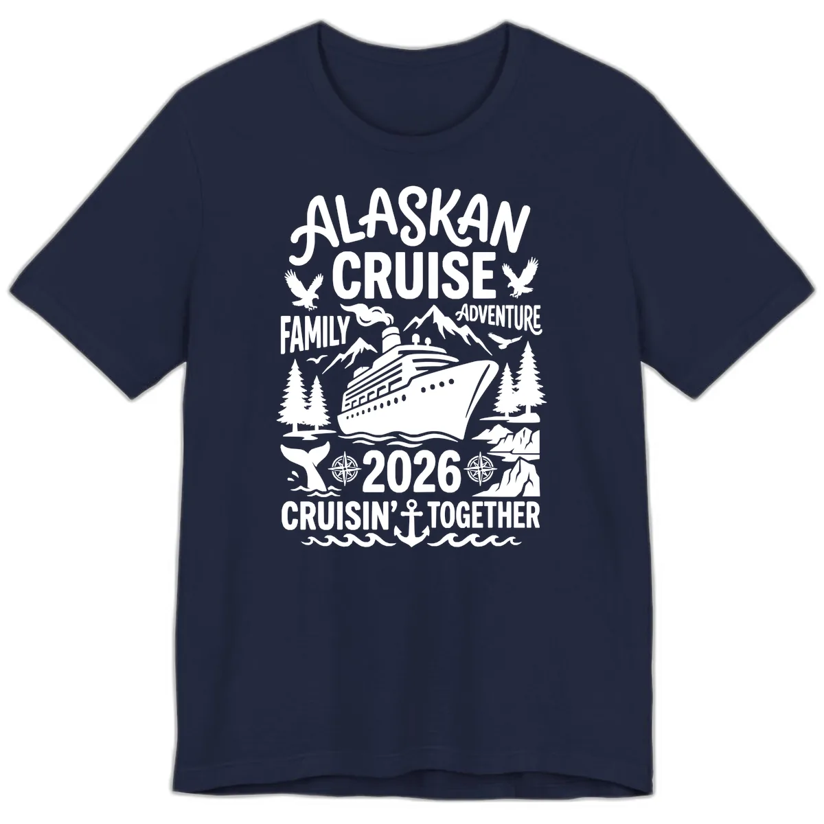 Alaskan Cruise Family Adventure 2026 Premium T-Shirt in Navy