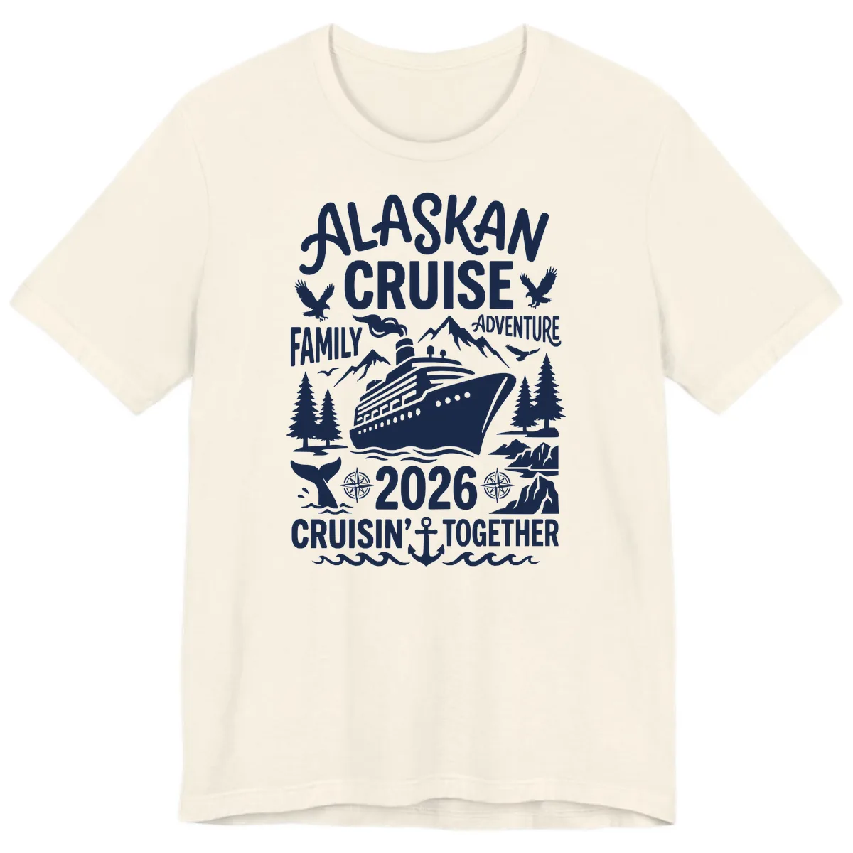 Alaskan Cruise Family Adventure 2026 Premium T-Shirt in Natural