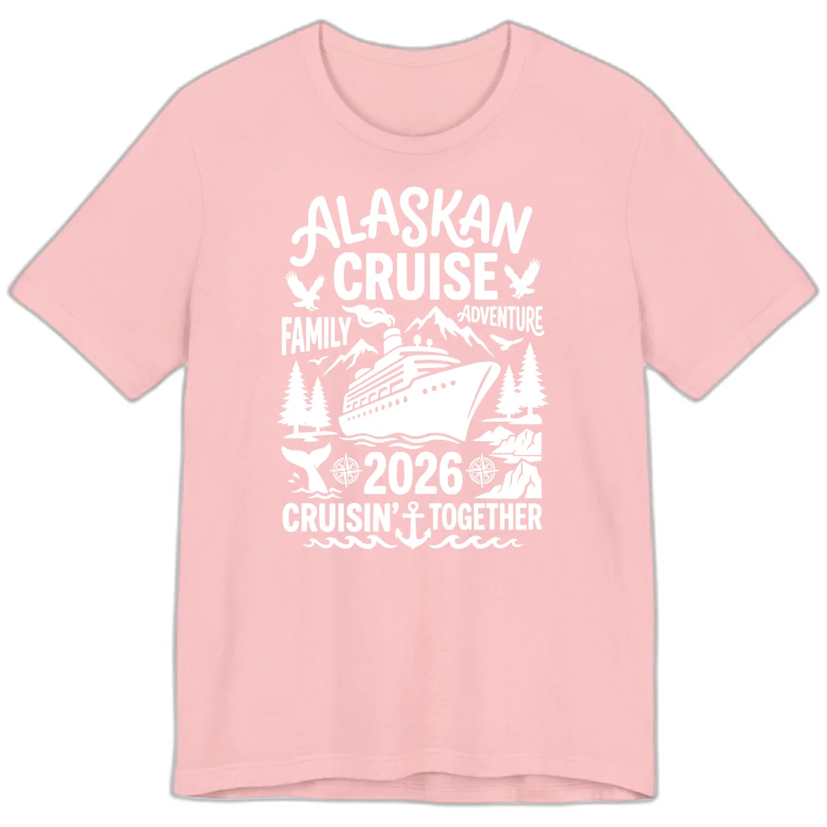 Alaskan Cruise Family Adventure 2026 Premium T-Shirt in Pink