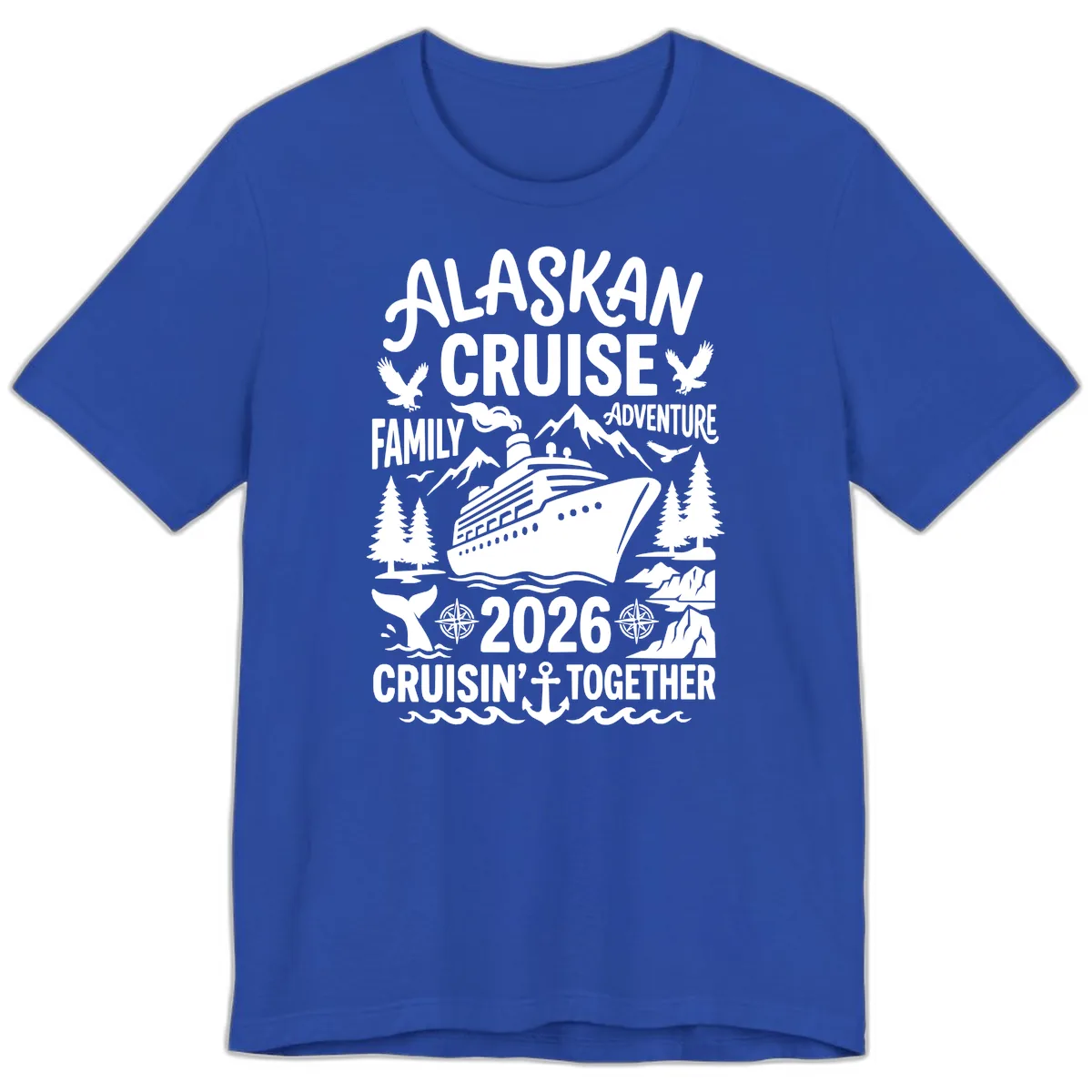 Alaskan Cruise Family Adventure 2026 Premium T-Shirt in True Royal