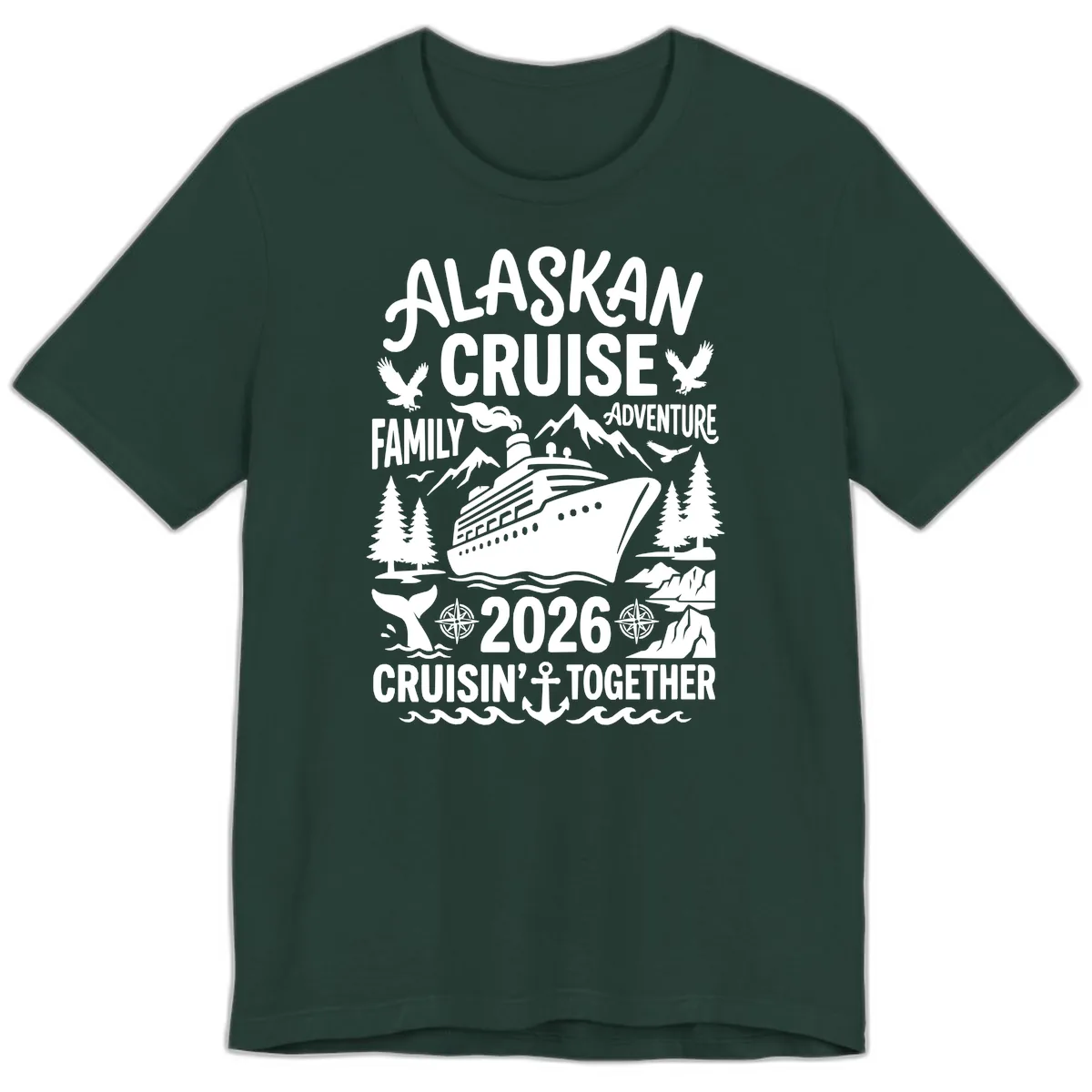 Alaskan Cruise Family Adventure 2026 Premium T-Shirt in Forest