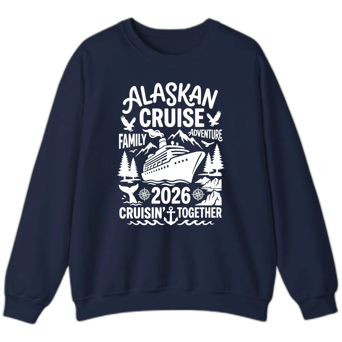 Alaskan Cruise Family Adventure 2026 Sweatshirt in Navy