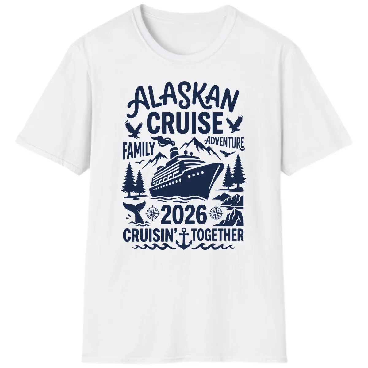 Alaskan Cruise Family Adventure 2026 T-Shirt in White