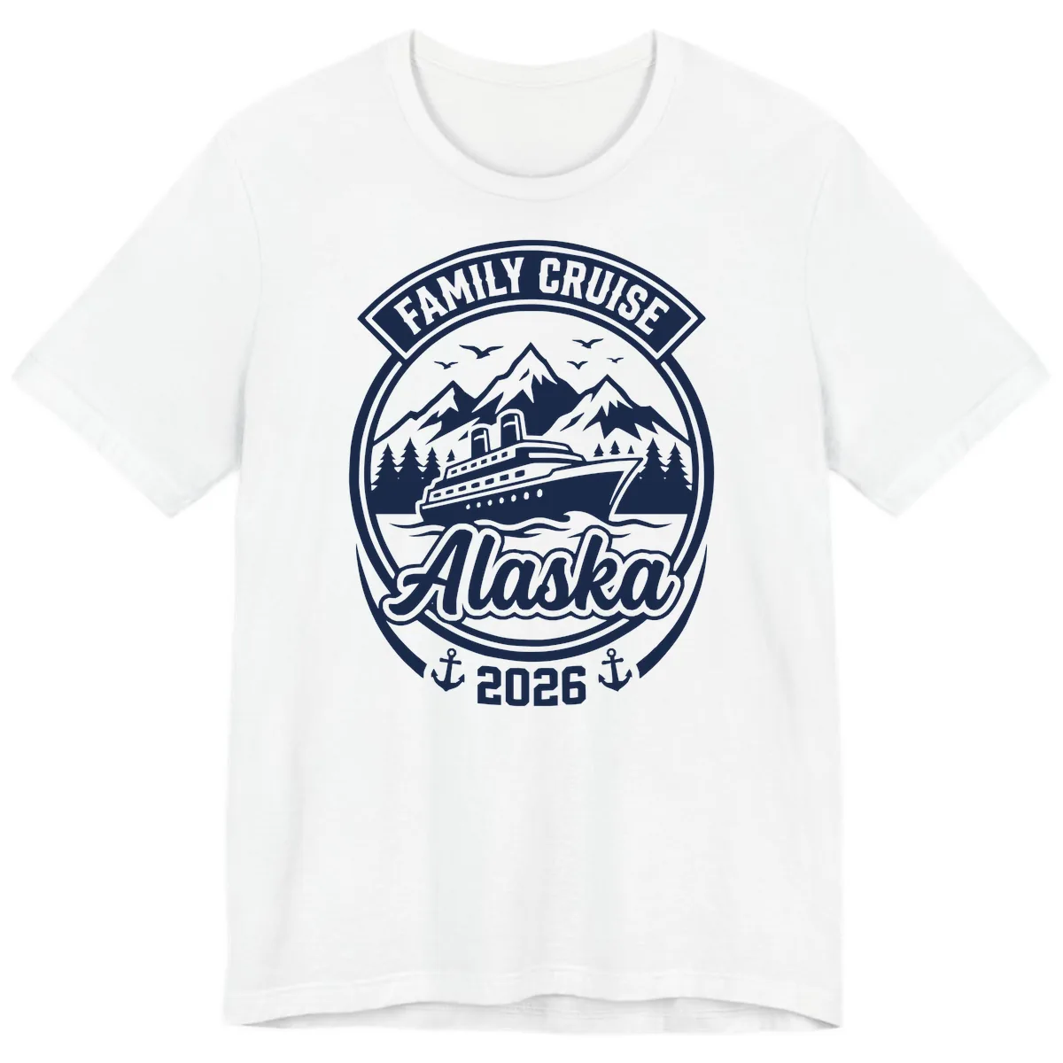 Family Cruise Alaska Badge Design Premium T-Shirt in White