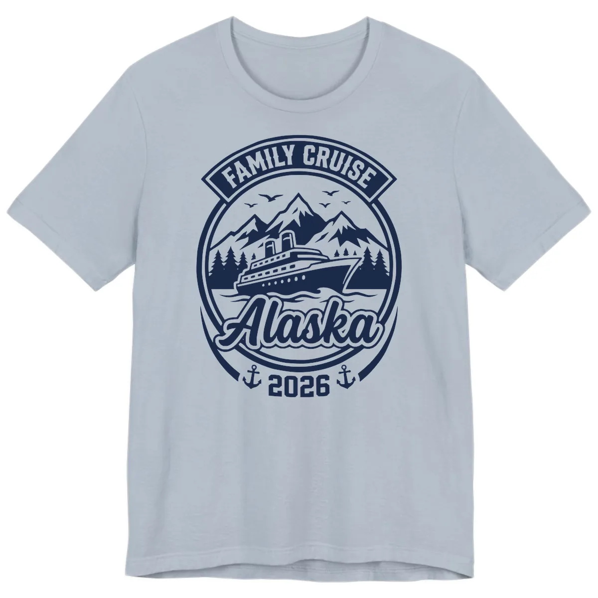 Family Cruise Alaska Badge Design Premium T-Shirt in Light Blue