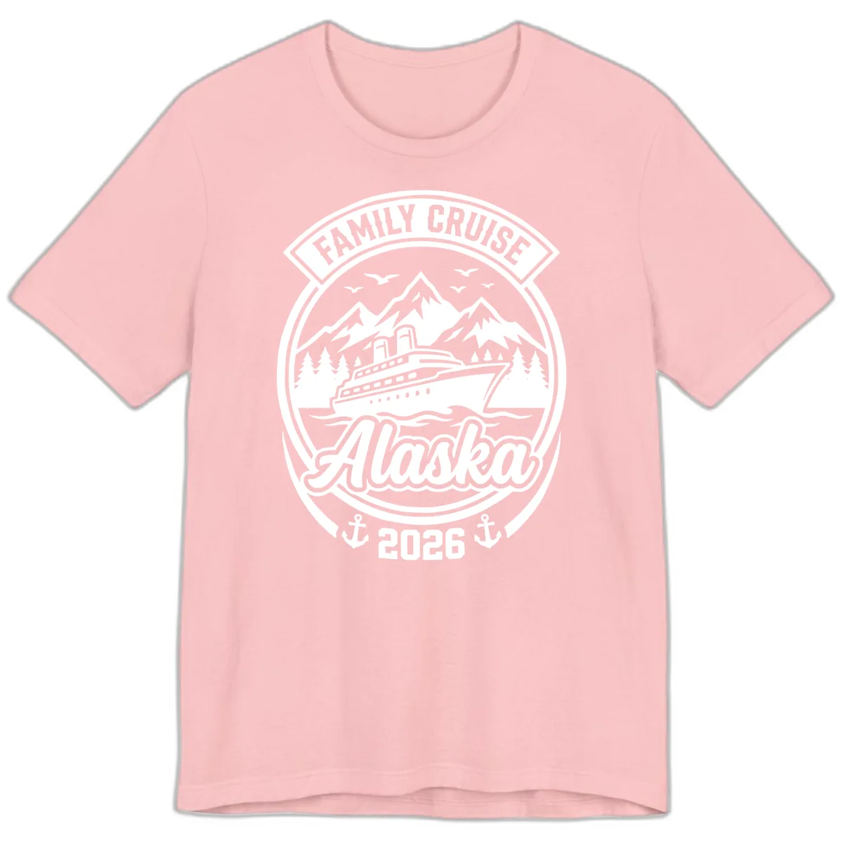 Family Cruise Alaska Badge Design Premium T-Shirt in Pink