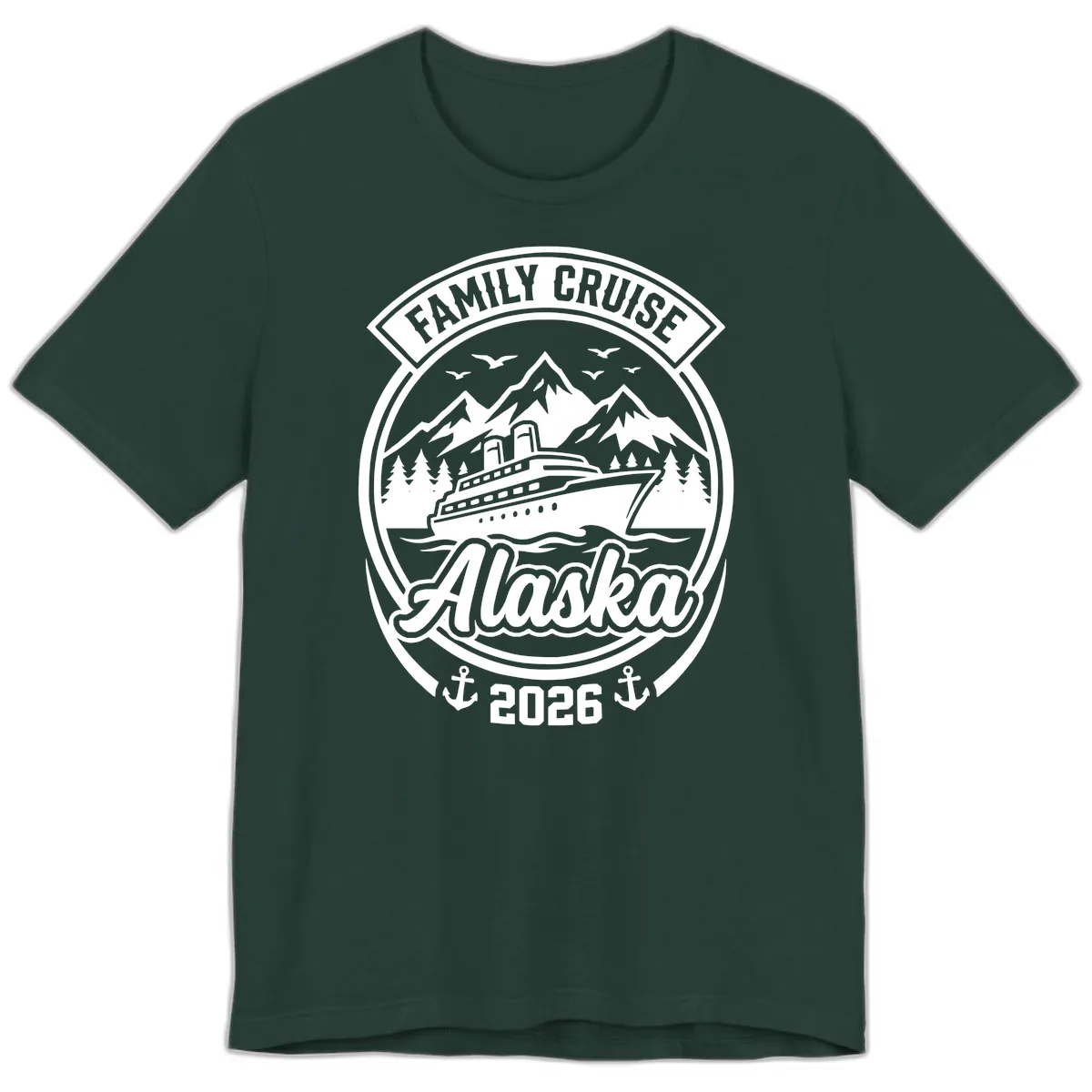 Family Cruise Alaska Badge Design Premium T-Shirt in Forest