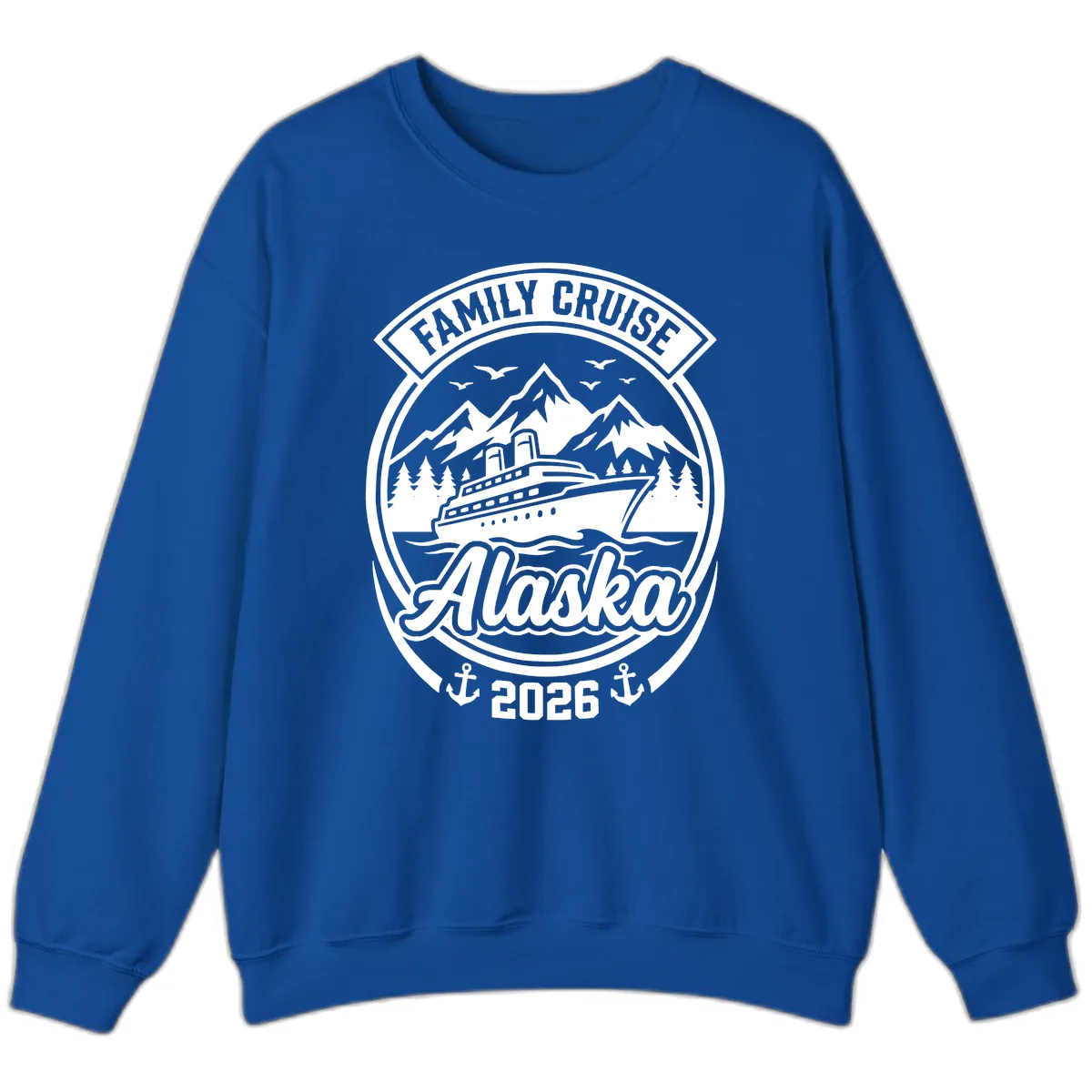 Family Cruise Alaska Badge Design Sweatshirt in Royal