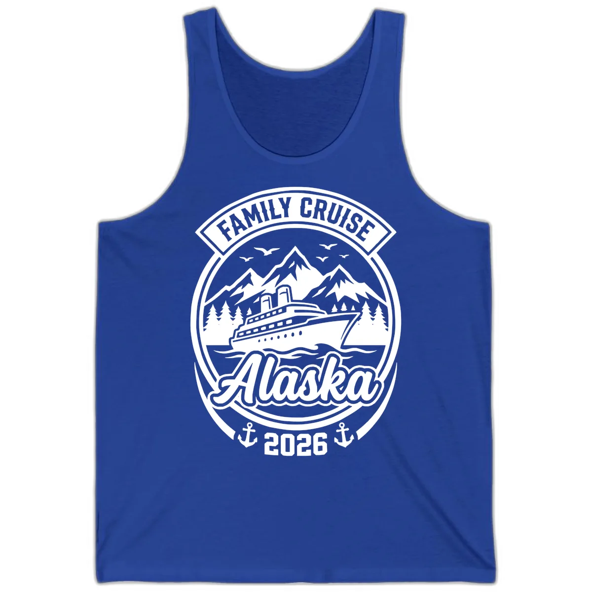 Family Cruise Alaska Badge Design Tank in True Royal