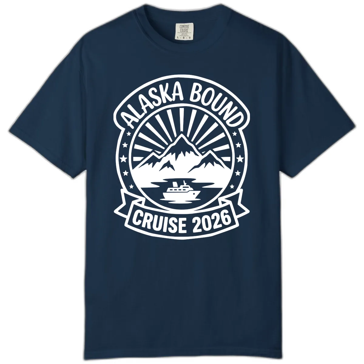 Alaska Bound Cruise 2026 Badge Comfort Color in True Navy