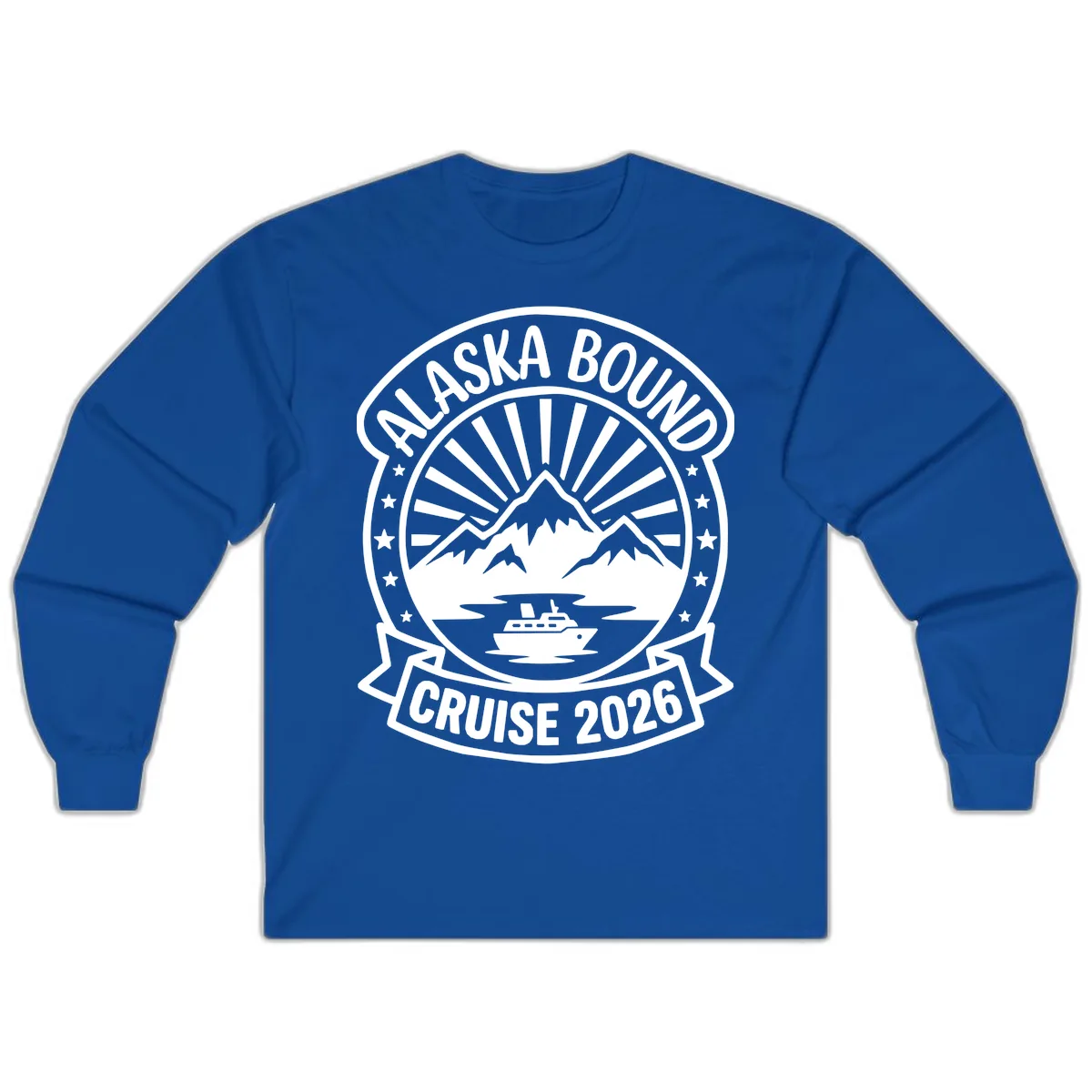 Alaska Bound Cruise 2026 Badge Long Sleeve in Royal