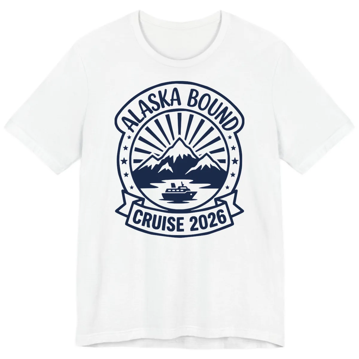 Alaska Bound Cruise 2026 Badge Premium T-Shirt in White
