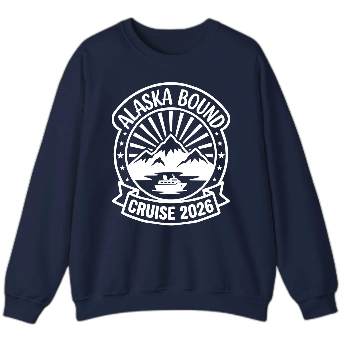 Alaska Bound Cruise 2026 Badge Sweatshirt in Navy
