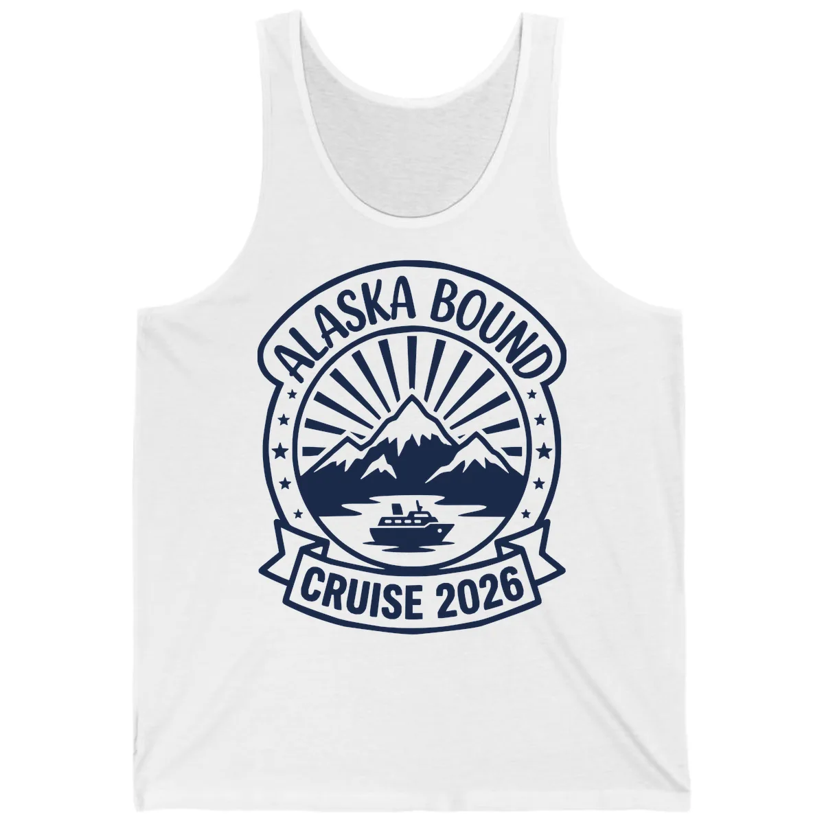 Alaska Bound Cruise 2026 Badge Tank in White