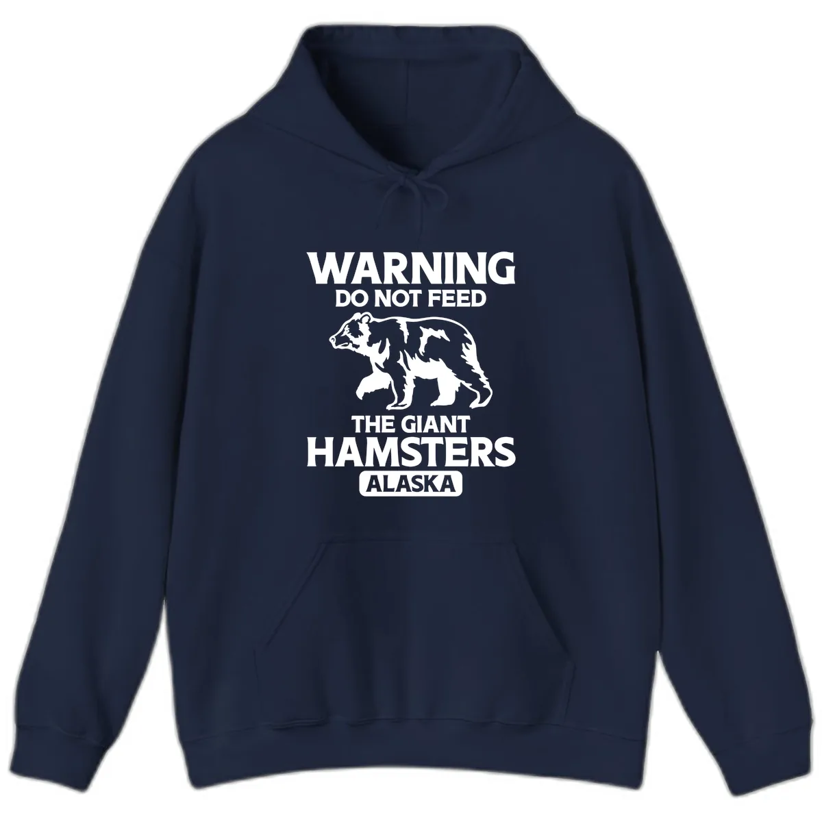 Do Not Feed The Giant Hamsters Alaska Hoodie in Navy