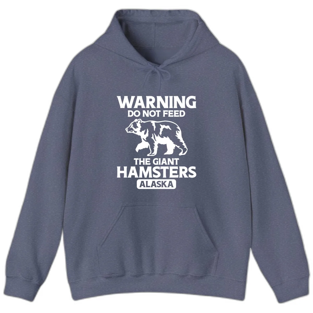 Do Not Feed The Giant Hamsters Alaska Hoodie in Heather Navy
