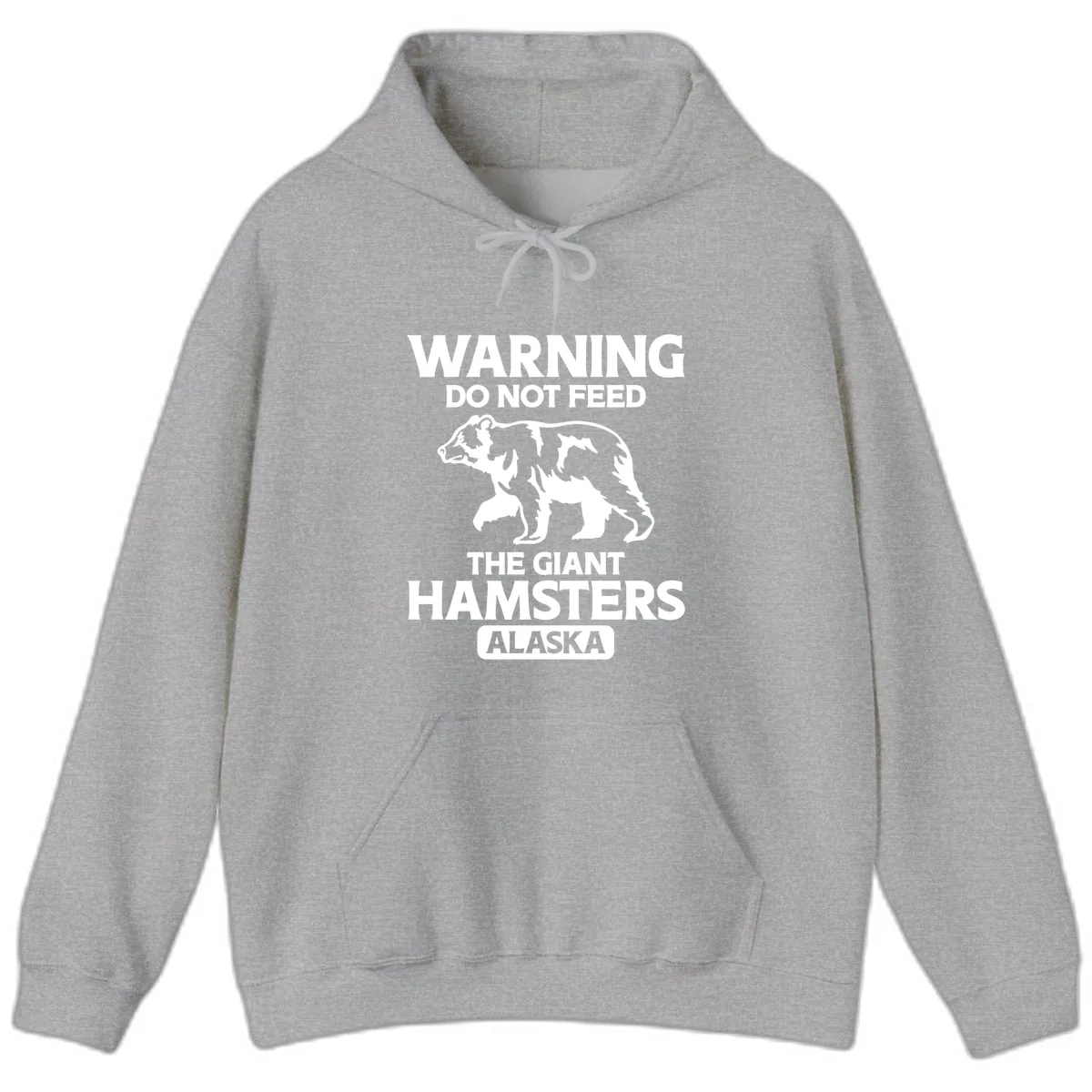 Do Not Feed The Giant Hamsters Alaska Hoodie in Sport Grey