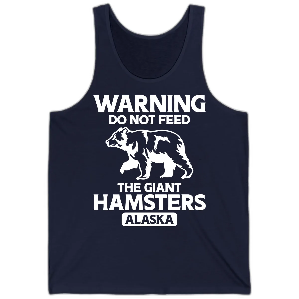 Do Not Feed The Giant Hamsters Alaska Tank in Navy