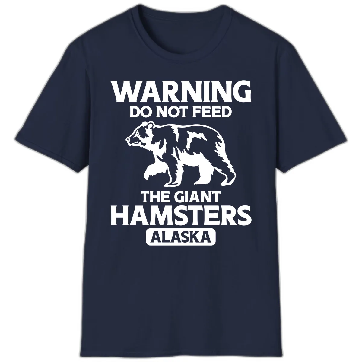 Do Not Feed The Giant Hamsters Alaska T-Shirt in Navy