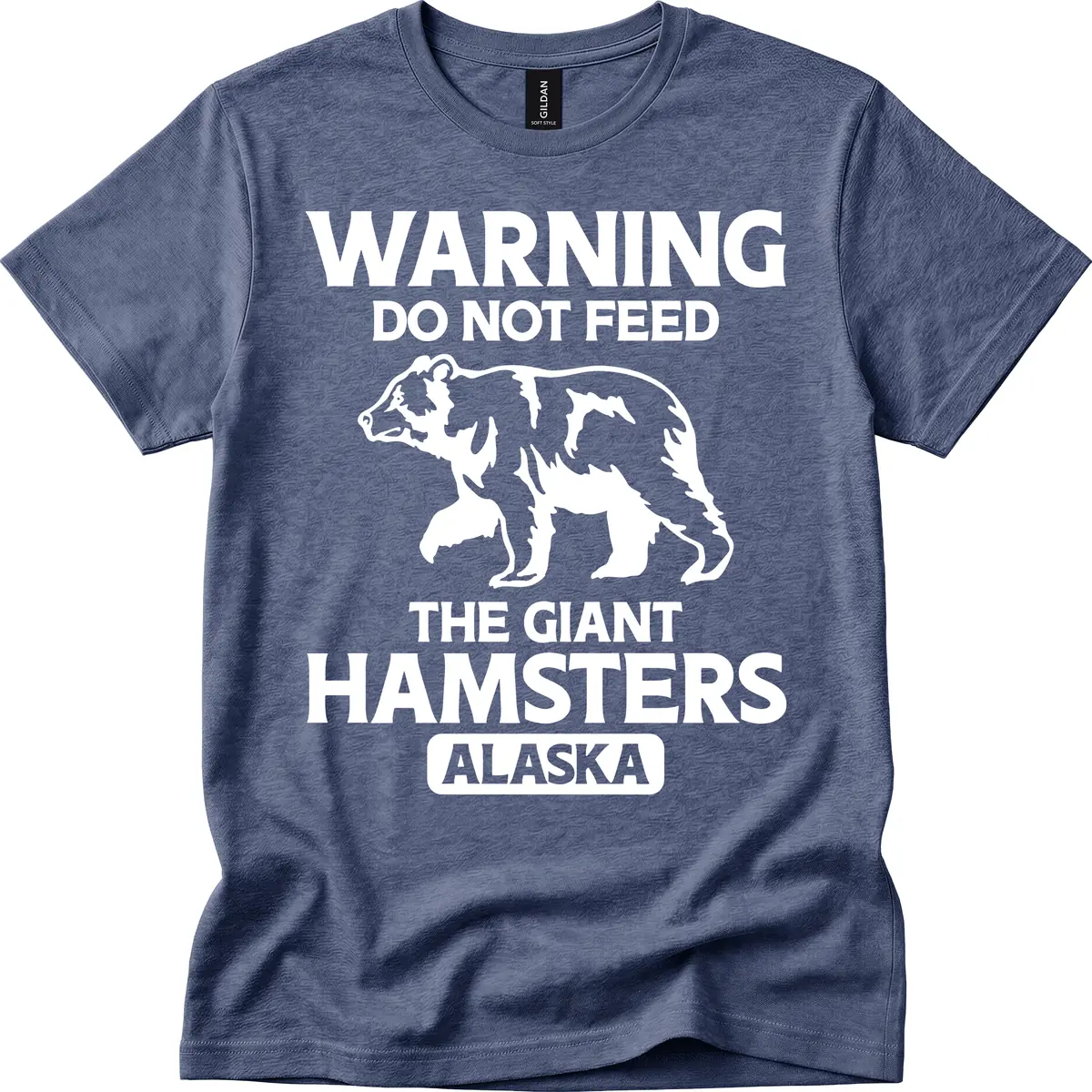 Do Not Feed The Giant Hamsters Alaska T-Shirt in Heather Navy