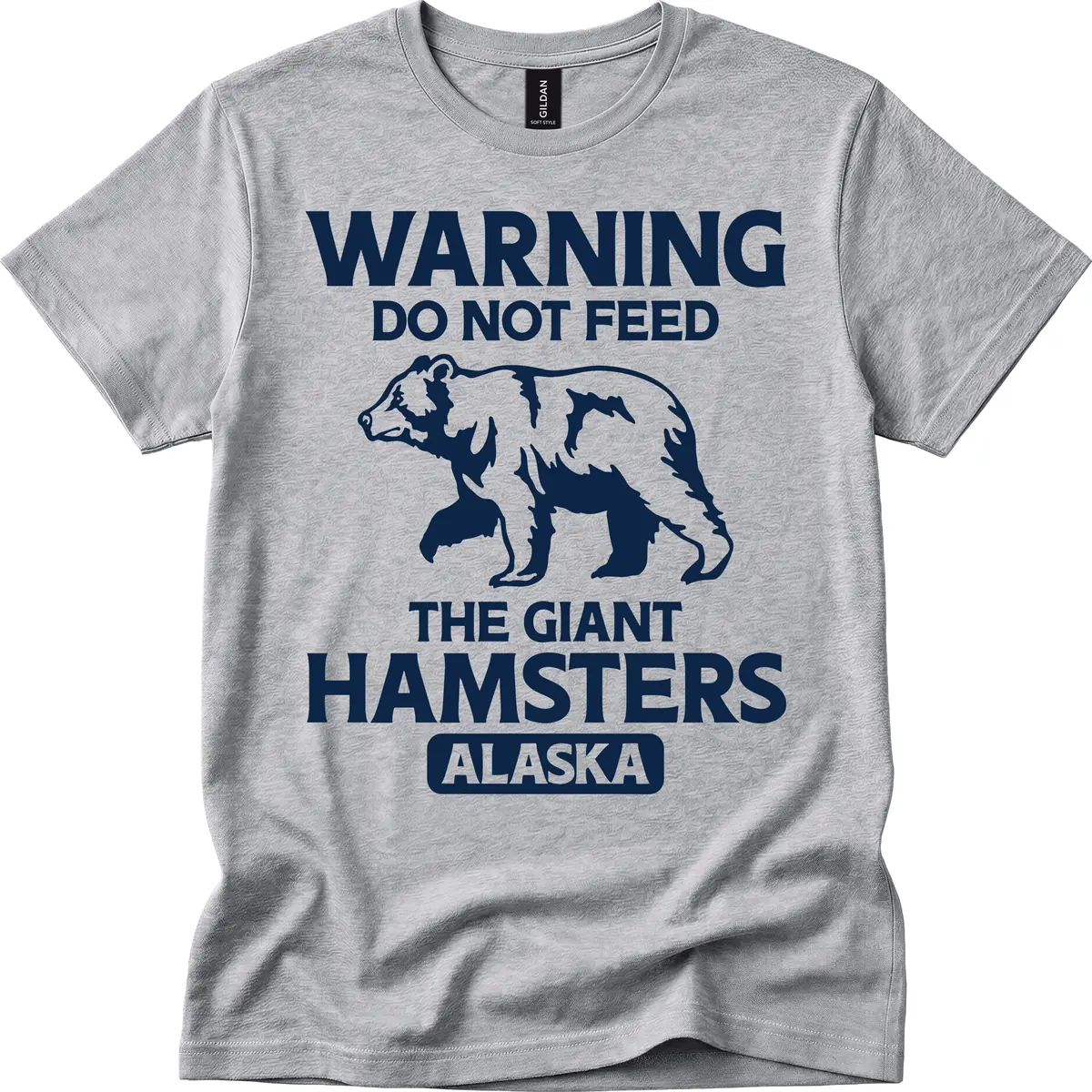 Do Not Feed The Giant Hamsters Alaska T-Shirt in Sport Grey