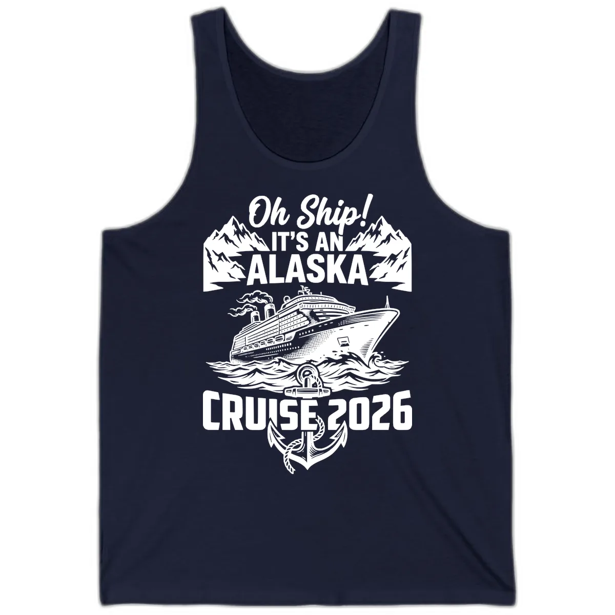 Oh Ship It's An Alaska Cruise 2026 Tank in Navy