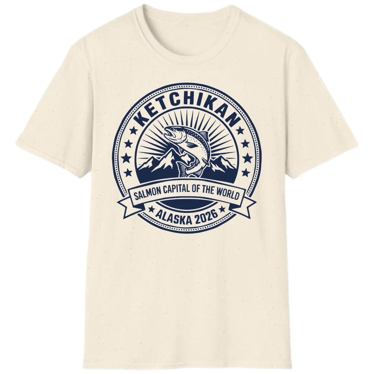Ketchikan Salmon Capital Badge T-Shirt in Natural