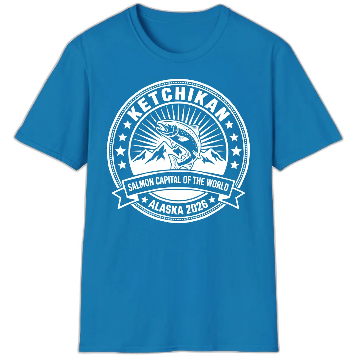 Ketchikan Salmon Capital Badge T-Shirt in Sapphire