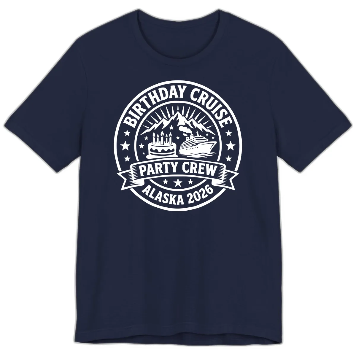 Birthday Cruise Party Crew Alaska 2026 Premium T-Shirt in Navy