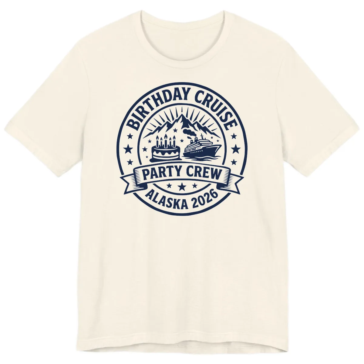 Birthday Cruise Party Crew Alaska 2026 Premium T-Shirt in Natural