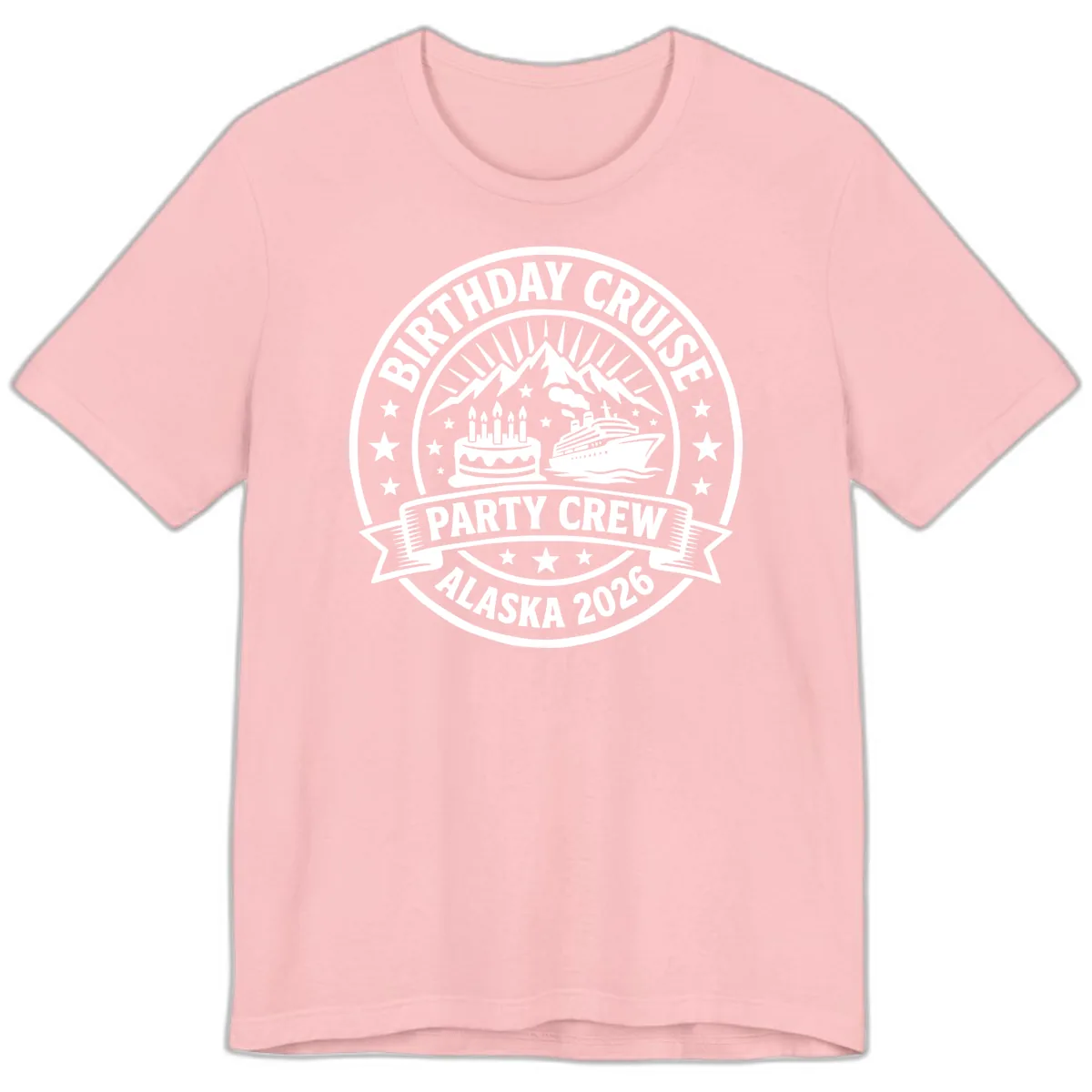 Birthday Cruise Party Crew Alaska 2026 Premium T-Shirt in Pink