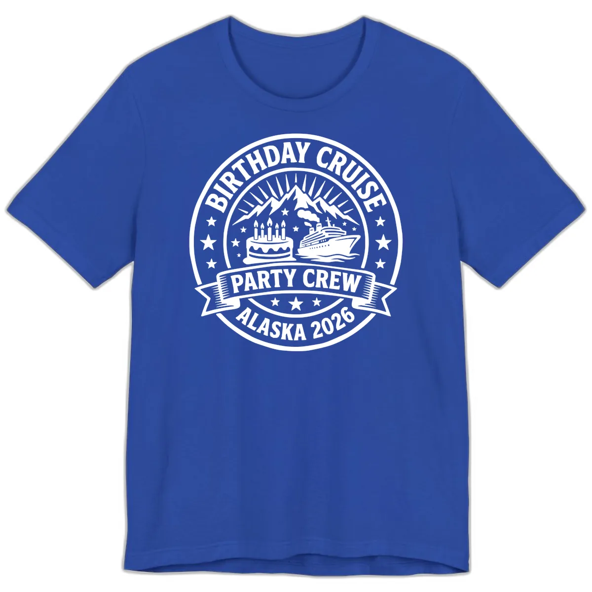 Birthday Cruise Party Crew Alaska 2026 Premium T-Shirt in True Royal