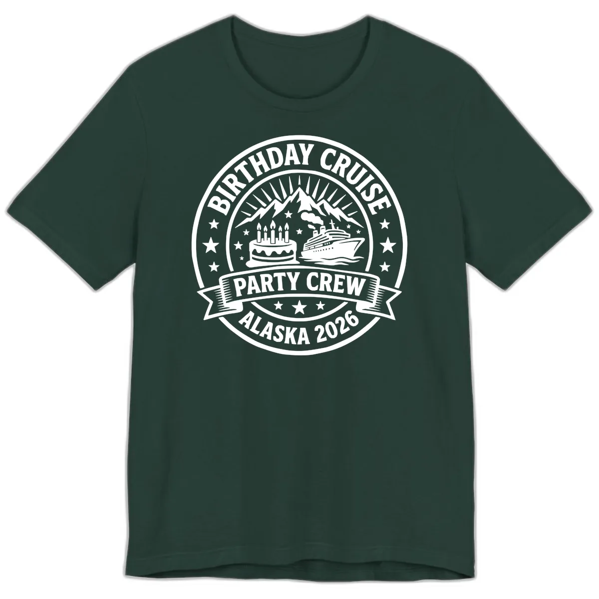 Birthday Cruise Party Crew Alaska 2026 Premium T-Shirt in Forest