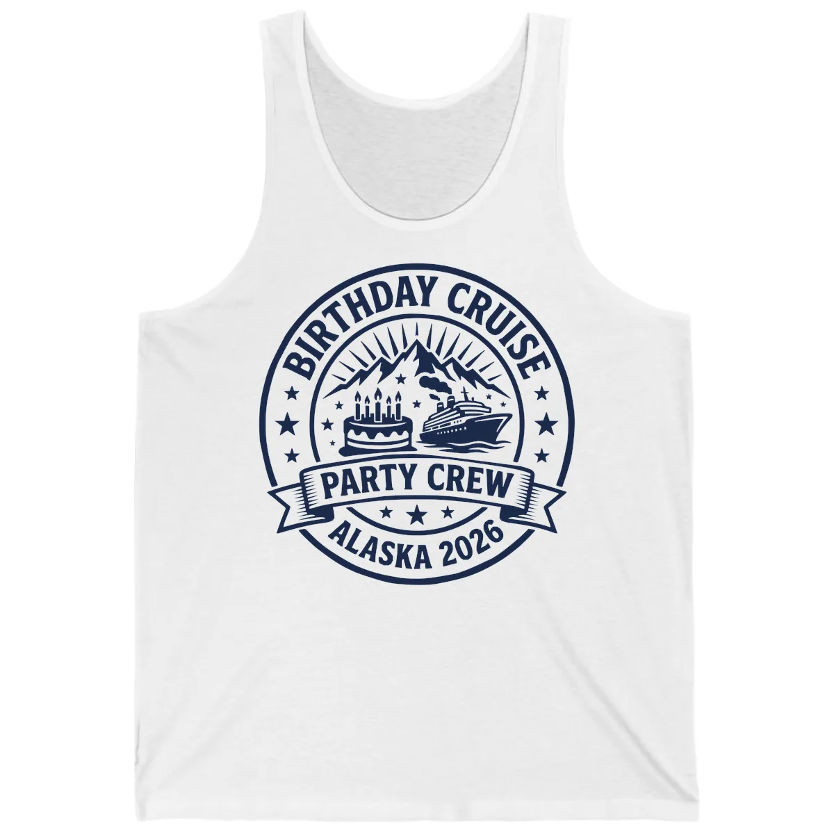 Birthday Cruise Party Crew Alaska 2026 Tank in White