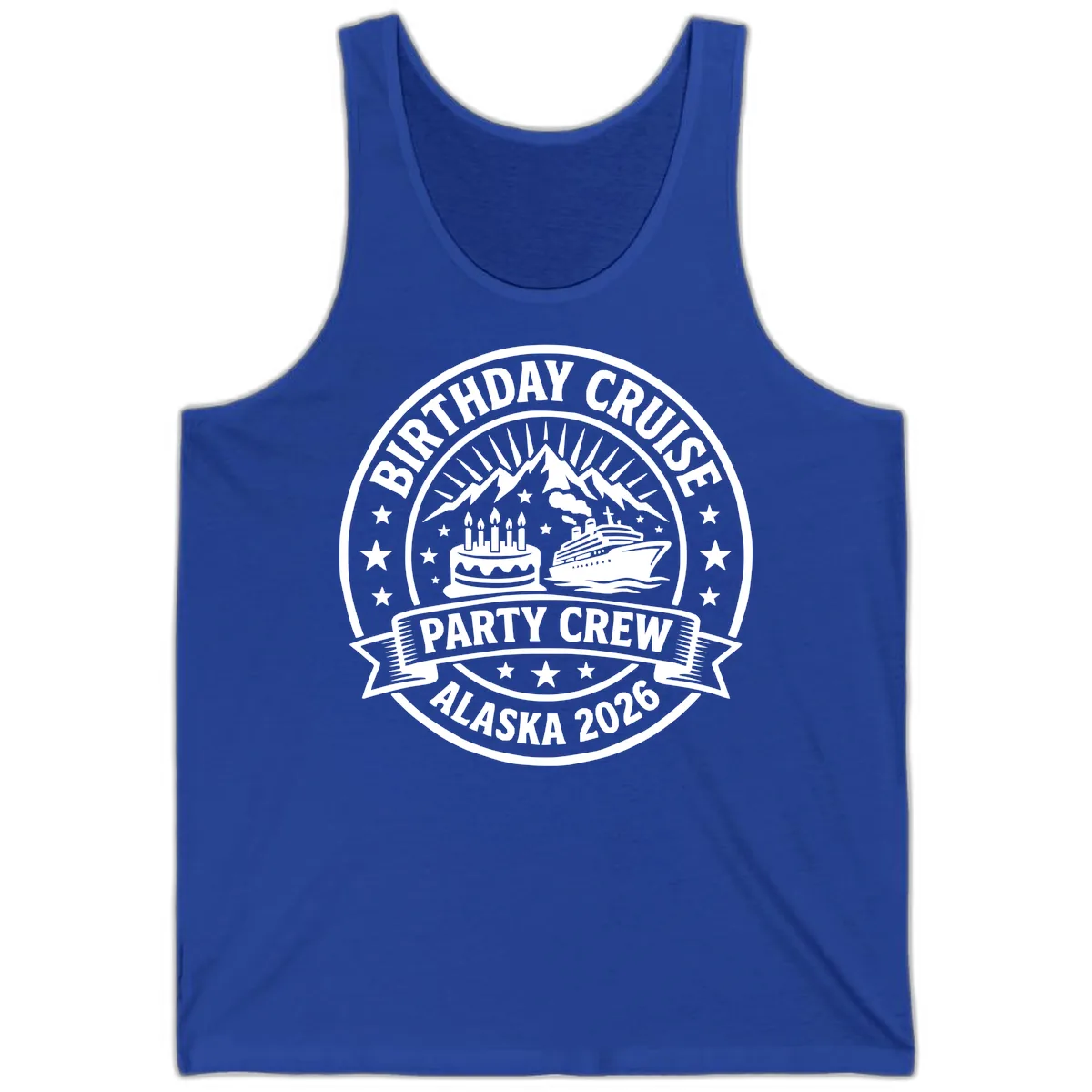 Birthday Cruise Party Crew Alaska 2026 Tank in True Royal